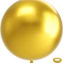 Bezente Metallic Gold Giant Balloons 36 Inch - 8 Pack Jumbo Chrome Gold Balloons Large Round Gold Latex Balloons for Photo Shoot Wedding Bridal Shower Graduation Birthday Christmas Party Decorations