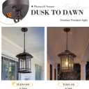 Emliviar Dusk to Dawn Outdoor Pendant Light, 14.2", 2084H-M-PC ORB-SW
