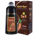 MEIDU Black Hair Dye Shampoo 3 in 1 for Gray Hair, Black Hair Dye for Women Men, Hair Color for Women Herbal Ingredients Natural (500ml,16.9oz) (Chestnut Brown)