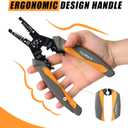 MulWark 3 in 1 Automatic Self Adjusting Wire Stripper/Cutter/Crimper, 8 Inch Multi Pliers For Electrical Wire Stripping, Cable Cutting, Crimping Tool from 8 AWG to 30 AWG