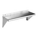 ROCKPOINT Stainless Steel Shelf 10 x 36 Inches 240lb, NSF Metal Commercial Shelves Wall Mount Floating Shelving with Backsplash for Restaurant, Kitchen, Home and Hotel, Silver