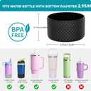 2 x Silicone Boot for Stanley 40 30 oz for Hydro Flask Water Bottle 12-24oz, Anti Slip Bottom Cover Sleeve for More Bottles/Tumblers Bottom of 2.83-2.95in (Yellow)