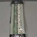 woric Sage Green Wrapping Paper 4 Rolls Gift Wrapping Paper with Stripe Polka Dot Check Beige Leaves Design for Wedding Baby Shower Graduation Birthday Spring Decor - 17 x 120 in(10ft) Per Roll
