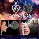 Preserved Real Red Rose with Matching Red LED Light & 100 Languages Necklace - Eternal Mother's Day Birthday Gifts for Women Mom Wife Grandma - Romantic Anniversary Present in Elegant Gift Box