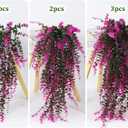 RECUTMS Fake Monkey Plants Hanging Eucalyptus Vines Fake Vines Faux Hanging Plants for Outdoor Garden Yard Backdrop Decor Indoor Room Table Wall Home Hanging Decoration(Fuchsia)