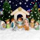 Christmas Nativity Set, 12-Piece Mini Nativity Scene Figurines for Indoor Tabletop Xmas Decorations Christmas Figures (Colorful)