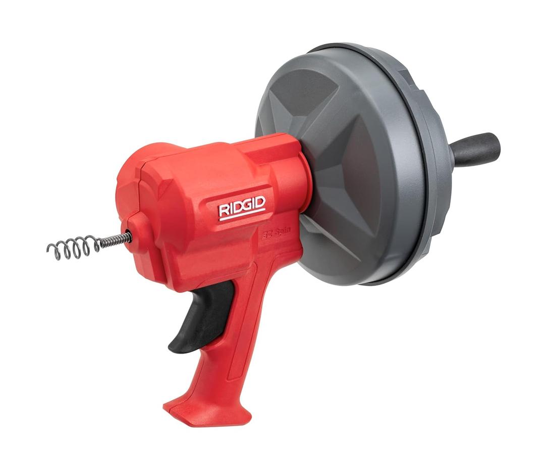 RIDGID 80168 EZ Spin Drain Snake for Tubs, Showers, and Sinks, Drain Cleaner with AUTOFEED, MAXCORE Cable