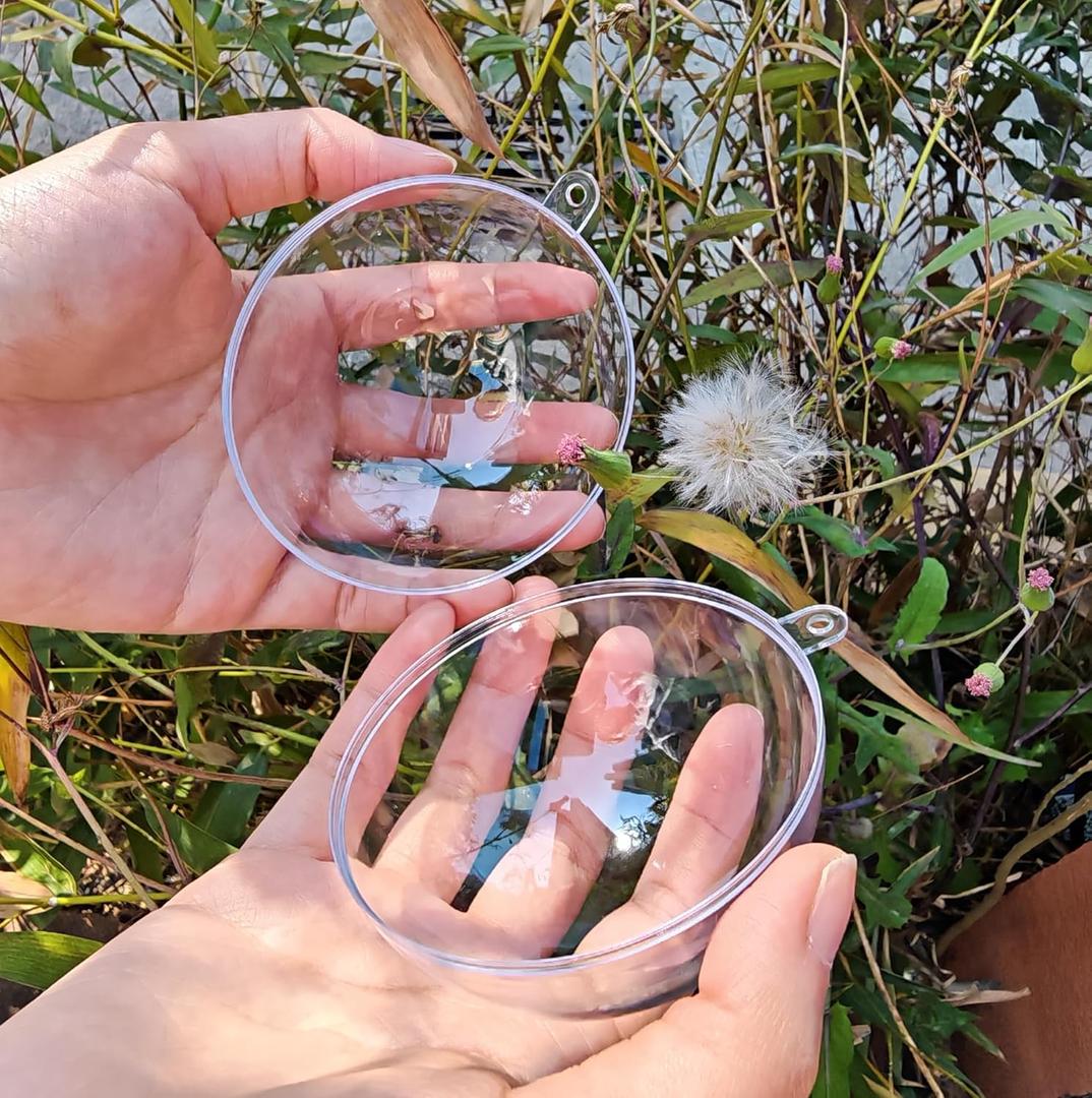 Acrylic Hollow Ball, Clear Plastic Fillable Ornaments Ball, DIY Clear Plastic Balls for New Years Present,Xmas Tree,Home Decoration,Wedding,Party (8cm/3.15inch10pcs)