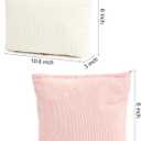 SOIDRAM 2 Pieces Corduroy Makeup Bag Large Corduroy Cosmetic Bag Capacity Canvas Travel Toiletry Bag Organizer Cute Makeup Brushes Aesthetic Accessories Storage Bag for Women, Corduroy L White Pink