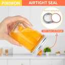 PINIWON Mason Jars 8 oz with Lids and Bands, 24 Pack Regular Mouth Half Pint Canning Jars, Small Mason Jars for Jam Jelly Honey DIY Projects, 48 Labels, Brush & String Included