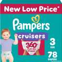 Pampers Diapers - Cruisers 360 - Size 3, 78 Count, Babyproof up to 100% Leakproof Pull-On Diaper