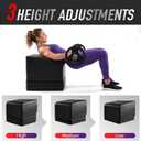 Adjustable Hip Thrust Bench, Pu Glute Machine with 2 Removable Height-Adjustable Training Pads, Multi-Function Full-Body Workout Box Suitable for Glute Presses/Glute Bridges/Box Jumps