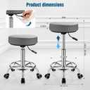 500lb Heavy Duty Rolling Stool with Wheels, Adjustable Drafting Stool