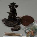 Lotus Backflow Incense Burner, Ceramic Cone Holder, Incense Waterfall Fountain, Incense Holder with 60 Backflow Incense Cones, Aromatherapy Waterfall Burner, Home Decor