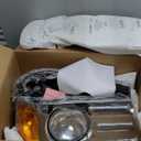 HECASA Pair Headlight+Corner Light+Headlight Bezel w/Bulbs Compatible with Mack CV713 Truck Replacement for 2MO534AM 2MO533AM Front Headlamp Trim Cover Corner Lamp Clear Lens Chrome Housing LH&RH