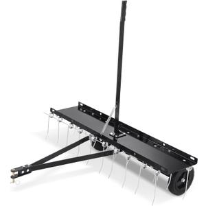 VEVOR Tow Behind Dethatcher, 40-inch Tow Dethatcher with 20 Spring Steel Tines, Lawn Dethatcher Rake for ATV or Mower, Tow Behind Lawn Rake with Lift Handle for Garden Farm Grass