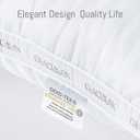 Glaciman Gusseted Bed Pillows King Size Set of 2, Hotel Pillows 2 Pack for Side and Back Sleepers, Soft and Fluffy for Comfortable Sleep, Down Alternative Filling, 20X36 inches. (White (White Piping))