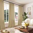 Mrs.Naturall Tan Light Brown Curtains 2 Panels,Linen Sheer Western Rustic Country Burlap Curtains Farmhouse for Living Bedroom,Khaki Camel Colored