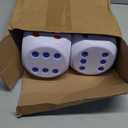Simgoing 6 Pcs 4 Inch Large Foam Dice Giant Cube with 6 Sided Number Dots Jumbo Soft Slow Big PU Foam Stress Ball for Party Game Math Learning Props Stress Relief Gifts(Classic)