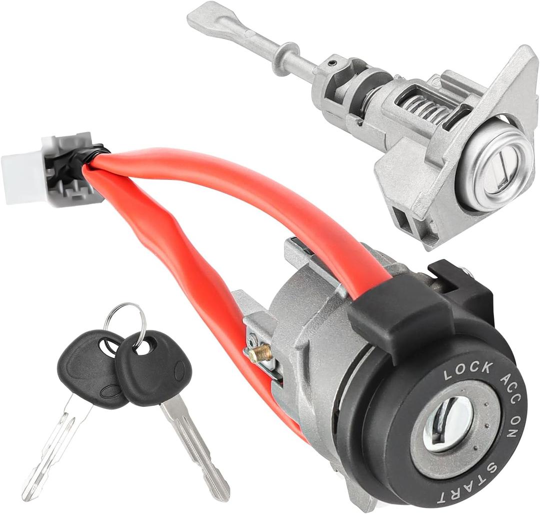 Front Left Door Lock Cylinder Set Ignition Switch Ignition Lock Cylinder Switch with 2 Keys Fit for Hyundai Elantra 2011-2015,Replace 81910-3XA00 81970-3XA00