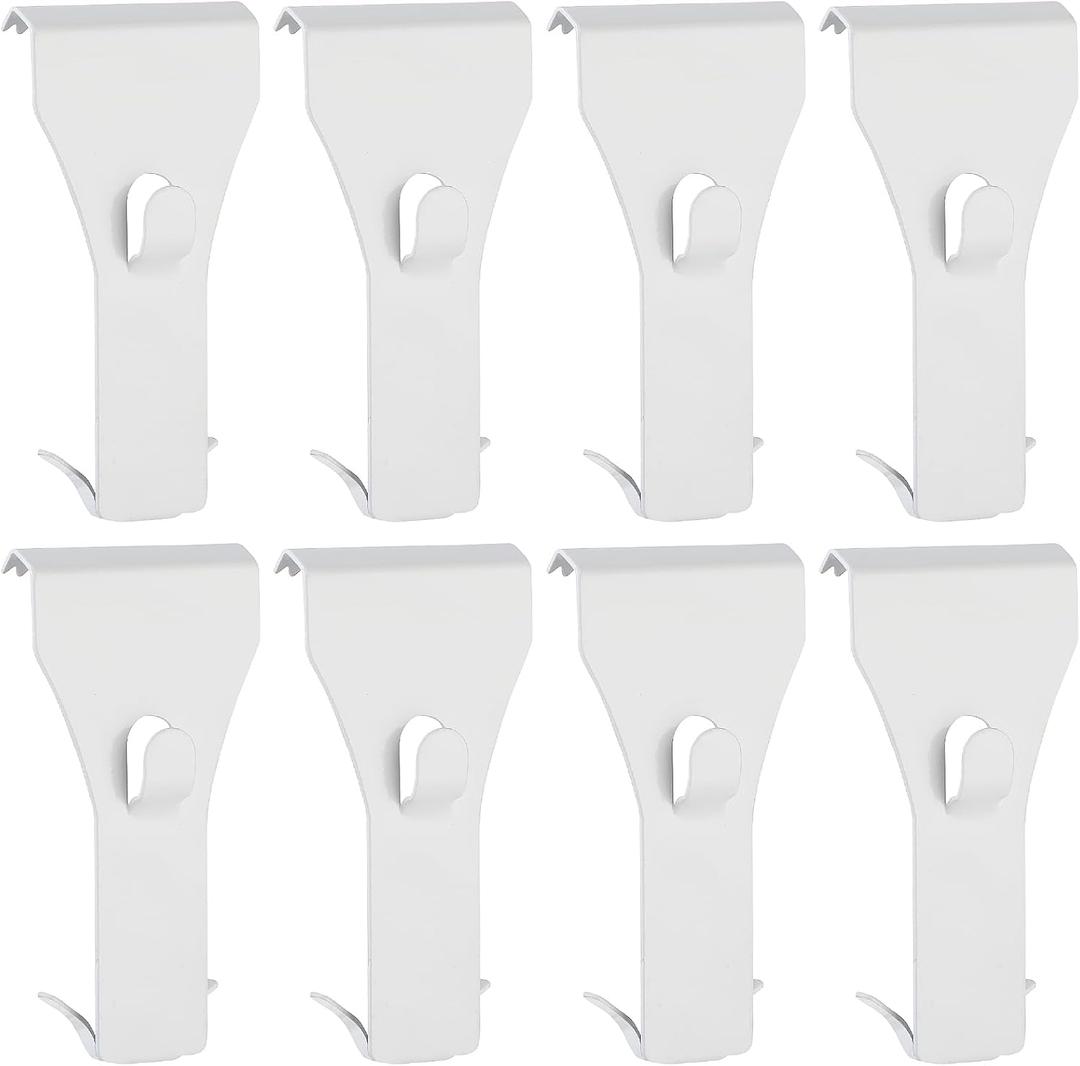 Ripeng 8 Pieces Brick Wall Clips and Hooks for Hanging Outdoors No Drill, Brick Hangers Fit 2-1/4 to 2-3/8 Inch Hooks to Hang Wall Decor, Pictures, Christmas Decorations Hangers (White)