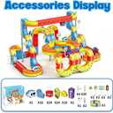 3D Infinity Cube Track Magnetic Electric Train Set for Kids 4 6 7 8,Toy Vehicle Playsets for Toddlers 3-5 Train Set Learning Gift,141 Pcs/2 car