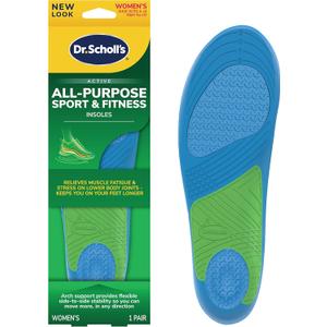 Dr. Scholls Sport Insoles - Superior Shock Absorption and Arch Support to Reduce Muscle Fatigue and Stress on Lower Body Joints for Women Size 6-10 (1 Pair (Pack of 1))