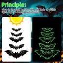 16pcs Halloween Car Magnets, Luminous Halloween Car Decor Stickers Bat Witch Pumpkin Cat Magnetic Stickers Glow in The Dark for Fridge Garage Door