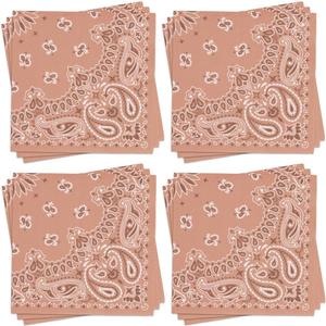 xo, Fetti Western Bandana Napkins - 3-ply, 25 pcs | Cowboy Birthday Party Decor, Wild West Favors, Rodeo Baby Shower Supplies, Wild One Yeehaw Bday, Cowgirl Drinkware, Cactus Howdy Tableware
