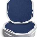 UMIRRO Navy Blue Coasters for Drinks Absorbent | Large Bar Coasters for Tabletop Protection | Non-Slip, Non-Stick to Cup, Unbreakable and Kid Safe | Unique Novelty Housewarming Gift | Set of 4