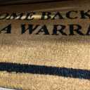 BIRDROCK HOME Come Back with a Warrant Coir Doormat | 18 x 30 Inch | Standard Welcome Mat with Black Border and Natural Fade | Vinyl Backed | Outdoor