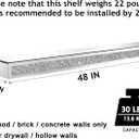 Fireplace Mantel Mirrored, 48" Glass Floating Mantel Shelf for Over Fireplace & Under TV, Gorgeous Crystal Crushed Diamond Floating Wall Shelves for Living Room, Bedroom, Kitchen, Silver