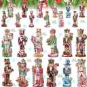 Barydat 36 Pcs Christmas Candy Nutcracke Ornaments for Tree Wooden Nutcracker Christmas Tree Hanging Decoration Set for Xmas Crafts Holiday Decor Xmas Party Supplies