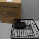 Expandable Stainless Steel Dish Drying Rack Over The Sink For Small Kitchen, Counter Space Saving Compact Black Metal Plate Drain Strainer, Adjustable Hanging In Sink Rust Proof Wire Dryer Holder