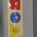 Adena Montessori Colorful Multiple Shape Puzzles Toys for 6-12 Months 1 Year Old Toddler Babies First Shapes Geometric Jumbo Knob Wooden Puzzle Color Sorter (3 Pieces)