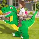 COMIN Inflatable Dinosaur Costume Kids Halloween Blow up Costumes Boys Girls Funny Riding T Rex Air Green Costume Party