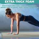 MABOZOO 3 Inch Thick Yoga Mat, Extra Thick Gymnastics Mat With Carrying Handles for Men Women, PU Leather Anti-Tear Fitness Foam Exercise Mat for Yoga, Pilates, Stretching (Gray)