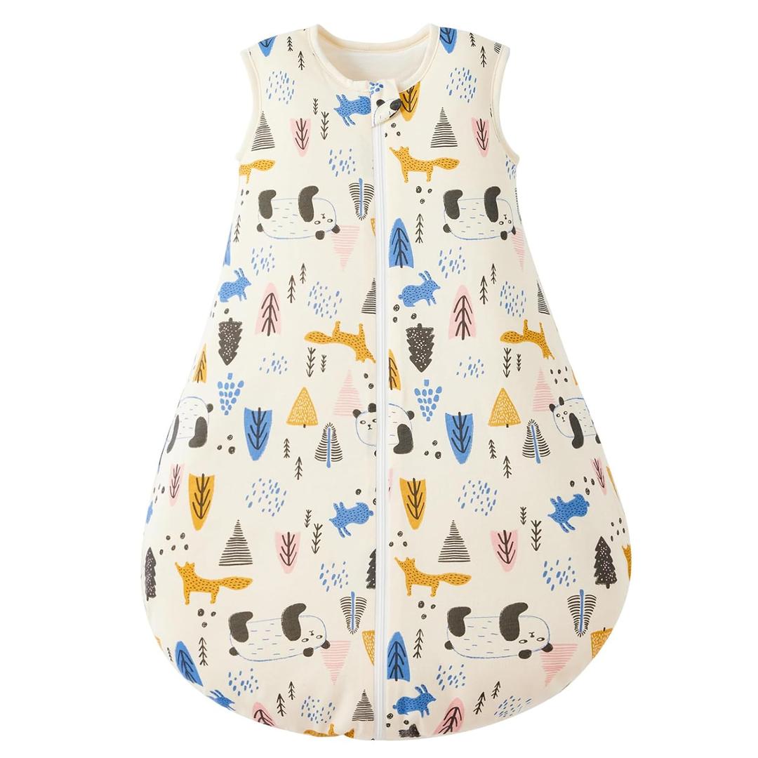 Duomiaomiao 3.5 TOG Baby Sleep Sack 100% Cotton Winter Long Sleeve Baby Wearable Blanket, Super Warm Quilted Comfy Toddler Sleeping Sack