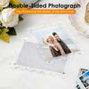 3 x 3 Pack Acrylic 4x6inch Magnetic Picture Frame,Double Sided,10+10mm Thick Block,Picture Frames Acrylic Photo Scalloped Frames Freestanding Gifts for Desk,Fridge, Locker,Office Cabinet(Clear,4x6)