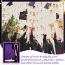 CroBlissful 17"x23" Graduation Shadow Box Frame Large Wood Display Case with Stick Pins Hanging Hardware Graduation Gown Display Memory Shadow Box for Cap Gown Diploma Stole Cords (Purple)