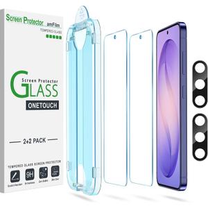 amFilm Auto-Alignment OneTouch for Samsung Galaxy S26 Ultra 6.9" Screen Protector + Camera Lens Protector, Tempered Glass, 30 seconds Installation, Bubble Free, Case Friendly, Anti-Scratch [2+2 Pack]