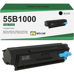 55B1000 Black Toner Cartridge (with Chip) for Lexmark 55B1000 High Yield Toner Compatible MS331dn MS431dn MS431dw MX331adn MX431adn MX431adw MX432adwe Printer (1 Pack)
