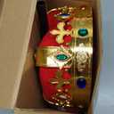 Cindeer 3 Pcs Adult Emperor Cape Costume Set Medieval Robe Cape Regal Crown Scepter for Men Carnival Cosplay (49.2 Inch, Red)