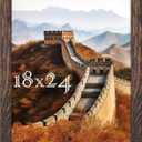 Picrit 18x24 Rustic Brown Poster Frame, Wooden Photo Frame, Shatterproof Cover for Wall Mount, Horizontal & Vertical Hanging Display, Gallery Wall Home Decor, 1 Pack