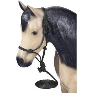 Tough1 Miniature Poly Rope Halter with Lead (Large, Black)