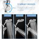 MakeFit Dual Handheld Shower Head Combo, 2-in-1 Rain Shower Heads System 8 Inch Rainfall Shower Head and 10 Modes High Pressure Hand Held Showerhead with Built-in Power Wash