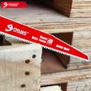 Carbide Reciprocating Saw Blade for Hard Wood and Metal Demolition,9-Inch Length,Variable Tooth Design, 6-9TPI(3-Pack)