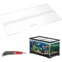 Sieral Aquarium Polycarbonate Canopy Set 23.07 x 11.69 x 0.12 Inch for 15/20H/55 Gallon Without Center Brace Aquariums Cover Fish Tank Lid with a Hook Knife, Clear