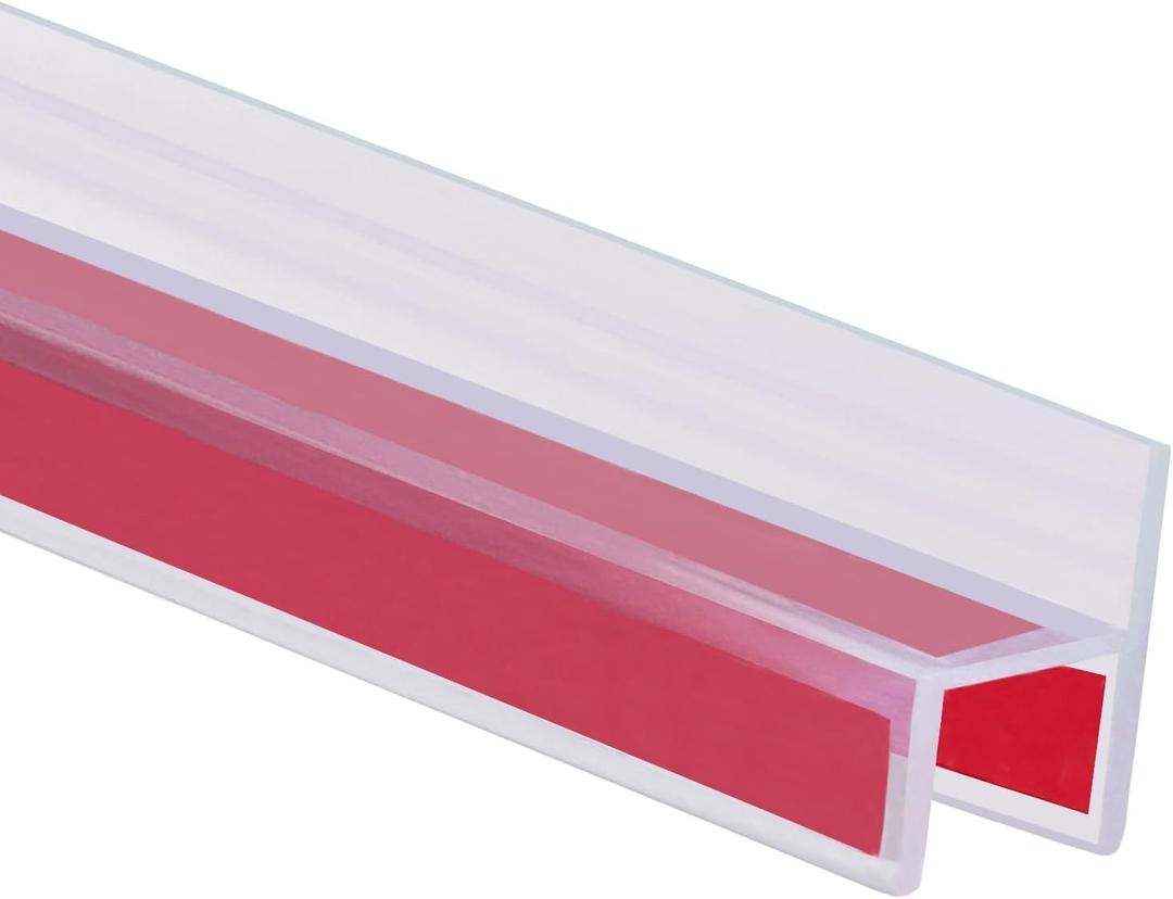 10 Feet Shower Door Side Seal Strip for 3/8" (10mm) Glass, Frameless Shower Door Side Silicone Seal Strip for Bathroom Showers Water Guard Sweep Barrier