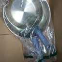 T-fal Essentials Stainless Steel Cookware Set, 2-Piece 8" and 10.5", Induction Compatible, Oven Safe 350F, Pots and Pans Set, Cooking Skillets, Cookware, Kitchen Frying Pans, Silver/Blue